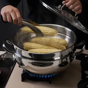 [바겐슈타이거] 스텐 2단 스팀팟 멀티 찜솥 찜냄비 양수냄비 32cm