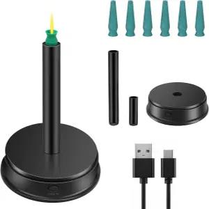 충전식 LED 공막 및 RGP 콘택트 렌즈 삽입 키트 - 교체 가능한 튜브 2개와 통풍형 스틱 6개가 있는