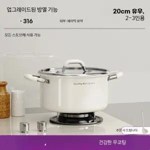 스테인리스 스틸 국냄비 강철 두꺼운 무코팅 세라믹 도자기 23인용 20cm 찜냄