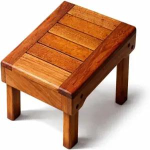 다리 면도용 졸리머 티크 샤워 스툴 미끄럼 방지 욕실 발 디딤 욕실용 방수 나무