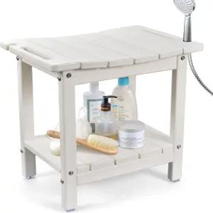 내부 샤워를 위한 라이리파인 샤워 의자 18.5인치 HDPE 방수 스툴 헤드 홀더가 있는 350파운드 노인용