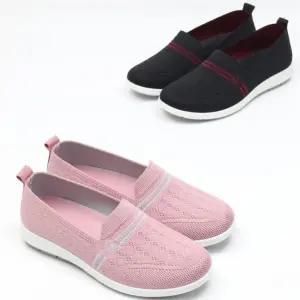 여자 데일리 발편한 모던 니트 슬립온 플랫슈즈