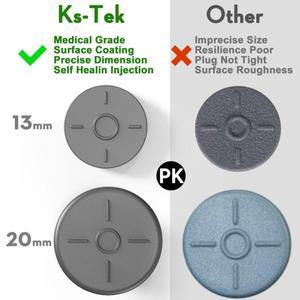 호환 20mm 부틸 스토퍼 버섯형 100개  유리병액체 배양 용기용  증기 멸균 가능 반복 사용