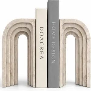 선반용 장식 북엔드 - 헤비 듀티 스톤에서 영감을 받은 복합 미끄럼 방지 베이스 모던 홈 오피스 선물 상자