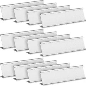 책상용 알루미늄 명판 홀더 2 x 8 인치 빈 사무실 책상 백 투 스쿨 비즈니스 회의 교사 교실용 데스크톱