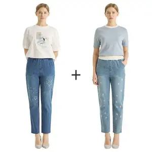 [NS홈쇼핑]라라쎄 스타플라워 데님팬츠 2종[35790648]