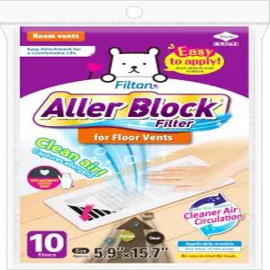 앨러 블록 바닥 통풍 필터 - 방지 먼지 및 꽃가루 포집 필 앤 스틱 이지 어플라이드 FILTAN 일본산 10매