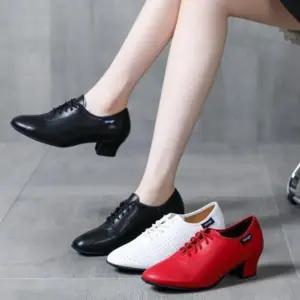 A5 라인 댄스화 발편한 스포츠 댄스 가죽 라틴 구두