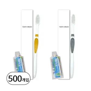 (양치세트) 105PP 미세모칫솔 + 페리오파우치 4g 치약 종이곽 500개입