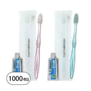 (양치세트) 히포PS 미세모칫솔 + 페리오파우치 4g 치약 사면포장 1000개입