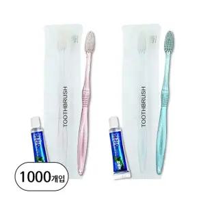 (양치세트) 히포PS 미세모칫솔 + 페리오튜브 5g 치약 사면포장 1000개입