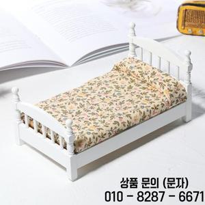 1:12 인형 집 미니어처 흰색 장난감 침대 가구