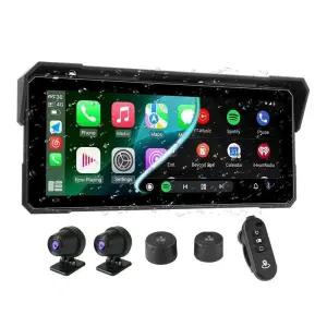 8.1인치 오토바이 네비게이션 무선 카플레이 안드로이드 오토 4K 블랙박스