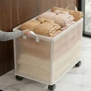 이동식 틈새 공간 손잡이 박스 수납장 선반 정리함