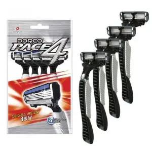 휴대용 4중날 면도기 남성용 셰이빙 면도날 교체형 깔끔한 수염