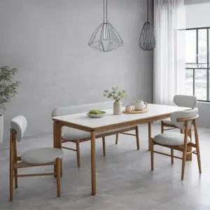 [인터데코]오래써도 새것같은 세라믹 6인용 식탁 (의자3+벤치1) TP1127 (착불)