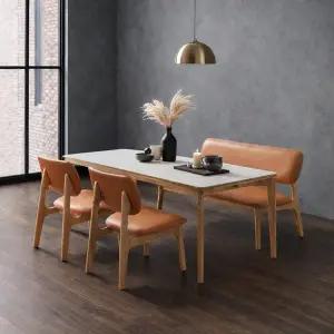 [인터데코]낮아서 편안한 세라믹 4인용 식탁 (의자2+벤치1) TP1157 (착불)