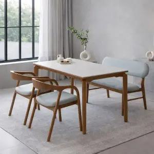 [인터데코]신혼 패밀리 추천 세라믹 4인용 식탁 (의자2+벤치1) TP1141 (착불)