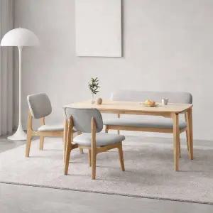 [인터데코]낮아서 더 편한 원목 4인용 식탁 (의자2+벤치1) TP1163 (착불)