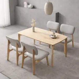 [인터데코]낮아서 더 편한 원목 4인용 식탁 (의자4) TP1162 (착불)