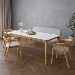[인터데코]긁힘과 열에 강한 세라믹 6인용 식탁 (의자3+벤치1) TP1135 (착불)