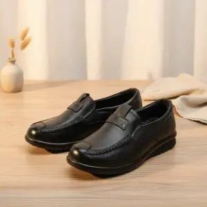 [옷자락]여성 사계절용 베이직 인조가죽 슬립온 로퍼 슈즈