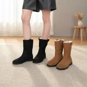 [옷자락]여성 기본 데일리 스웨이드 앵클 부츠 털안감