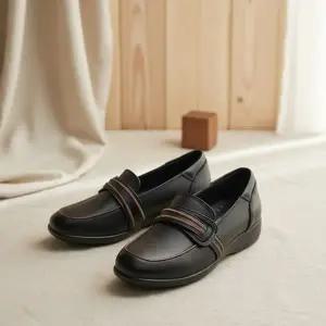 [옷자락]여성용 사계절 데일리 가죽 플랫슈즈