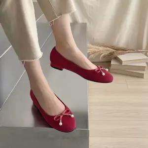 [옷자락]여성용 데일리 오피스 리본 플랫슈즈