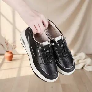 [옷자락]여성 가죽 통굽 에어쿠션 데일리 스니커즈