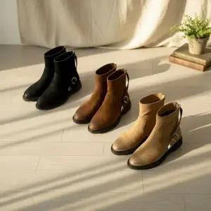 [옷자락]여성 가을 겨울 기모 스웨이드 앵클부츠