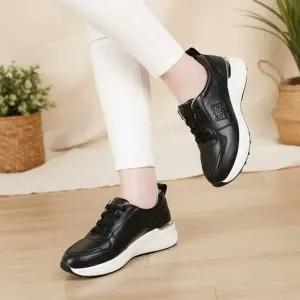 [옷자락]여성용 통굽 캐주얼 가죽 운동화 데일리용