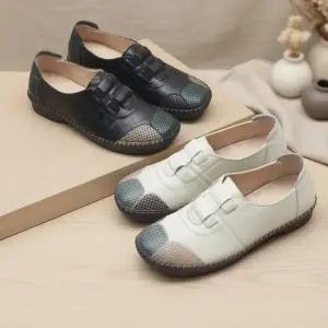 [옷자락]여성 데일리 고급 스티치 모카신 플랫슈즈