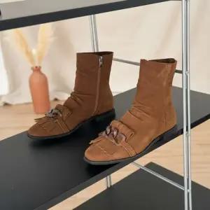 [옷자락]여성 겨울 기모 스웨이드 앵클부츠