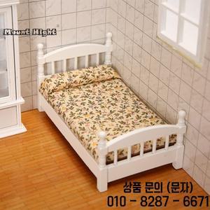 1/12 인형 집 미니 싱글/더블 침대 홈 가구 장난감 선물 모델 아름다운 수제 나무