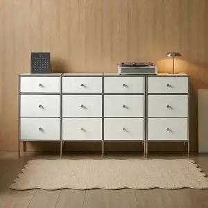 [하우위즈]플로이 1600 3단 미드센츄리 높은 거실장 수납 서랍장