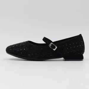 [다잇템] 여성 낮은굽 큐빅 사각코 스트랩 신발