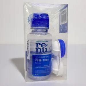 식염수팩 후레쉬 60ml 휴대용 렌즈 케이스 셋트x4개