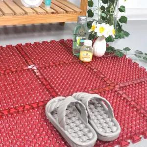 공용샤워장 논슬립 엠보싱 레드 조립발매트 주방 지압 베란다 빌라 원룸 거실 연결형 안방