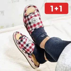 사무실 푹신한 여성용 실내화 발마사지 층간소음 지압 슬리퍼  1+1