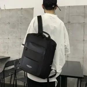 [다잇템] 남자 여자 검정 멀티포켓 사각 캠퍼스룩 백팩