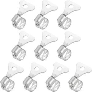 하핑턴 10pcs 0.3 -0.5 (8-12mm) 조절 가능한 304 스테인리스 스틸 웜 기어 호스 클램프