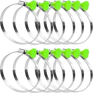 12팩 2 1/2인치 키 호스 클램프 타입 조절식 스테인리스 스틸 집진 에어 파이프 웜 기어 건조기 통풍 엄지