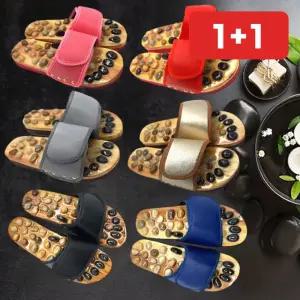 부모님 실내용 지압슬리퍼 사무실 벨크로 발바닥 건강슬리퍼  1+1