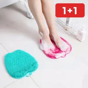 욕실 미끄럼방지 실리콘 발세척매트 임산부 각질제거 발닦개  1+1
