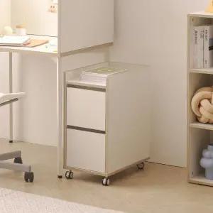 아트박스/인터데코 USB장착 책상밑에 두기좋은 이동식 서랍장 P0000BRN