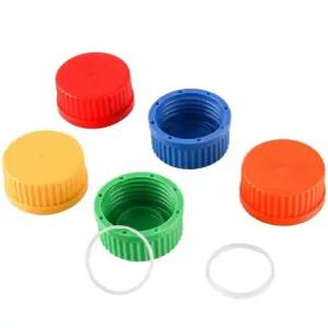실험실 유리병용 주입 링이 있는 GL45 시약병 캡 폴로필렌 나사 45mm 5Pcs/팩(블루-5Pcs)