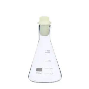 삼각형 원뿔 플라스크 실리콘 스토퍼？50-5000ml 고보로실리케이트 유리 스트레이트 넥 눈금 자동 절단