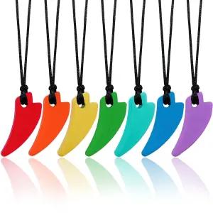 들을 위한 츄잉 목걸이 감각 7팩 자폐증 ADHD SPD를 가진 장난감 불안과 스트레스를 해소하는 데 사용되는