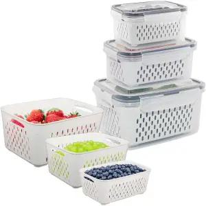 밀폐용기 신선 반찬통 채소 세트 3개입 냉장고용 뚜껑과 가능한 야채 바구